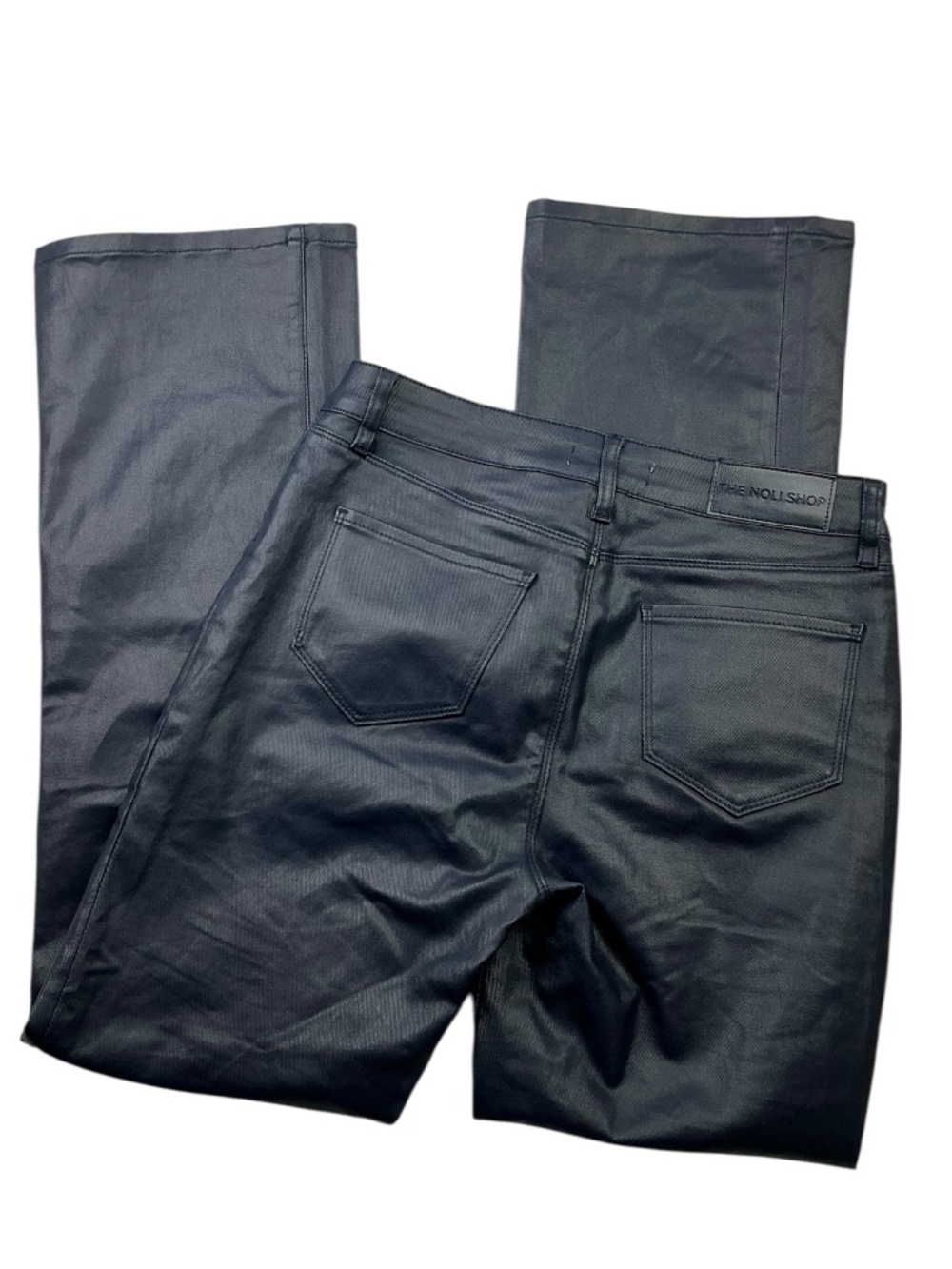 The Noli Shop Aria Faux Leather Coated Bootcut Jeans High Rise 30 - Picture 3 of 10
